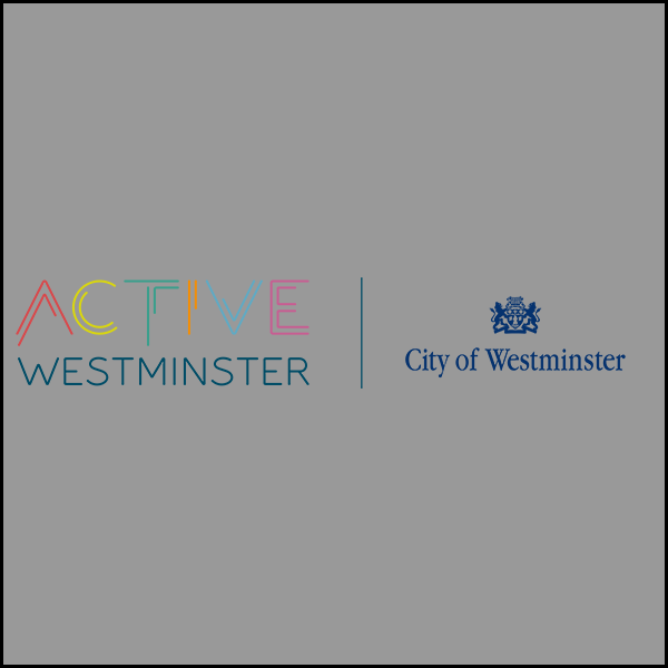 Full colour ActiveWestminster logo with blue text