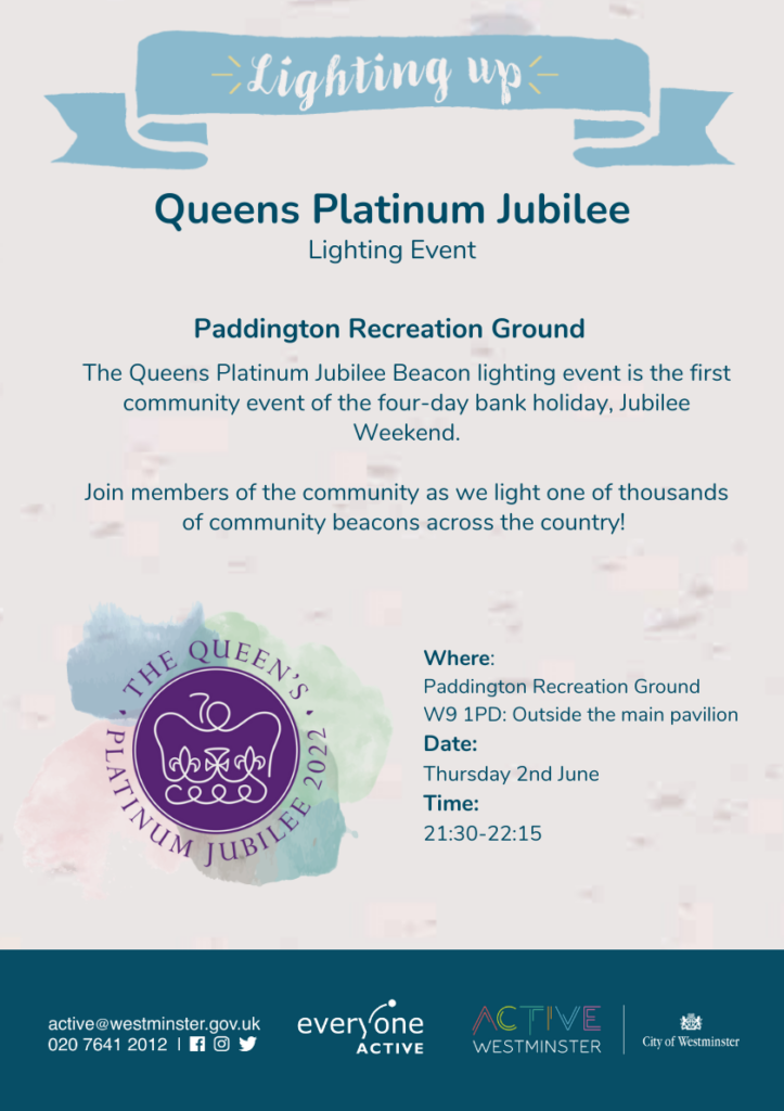 Queen's Platinum Jubilee Beacon lighting event poster with event details