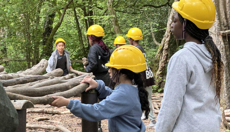 kids making a shelter