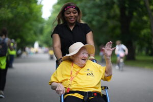 participant waving