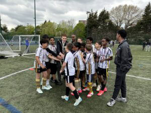 lord mayor of westminster celebrating with players