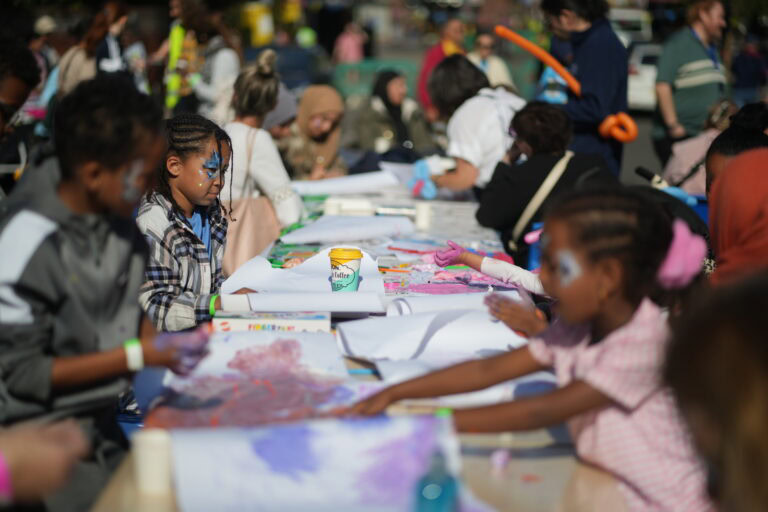 girls enjoying a fun community event
