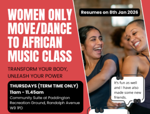 WOMEN ONLY MOVE ANCE TO AFRICAN MUSIC CLASS
