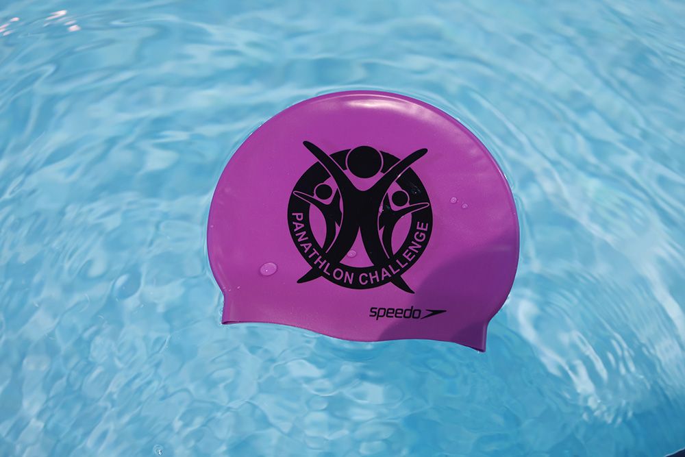 swimming cap on the water