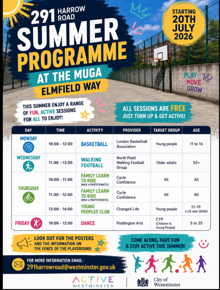 Flyer showing programme details and schedule