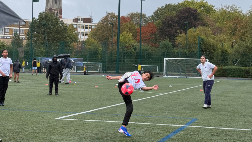 SEND Football League PRG - Player in action kicking the ball