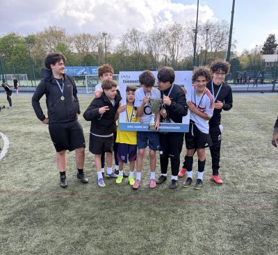 group of players with a trophy